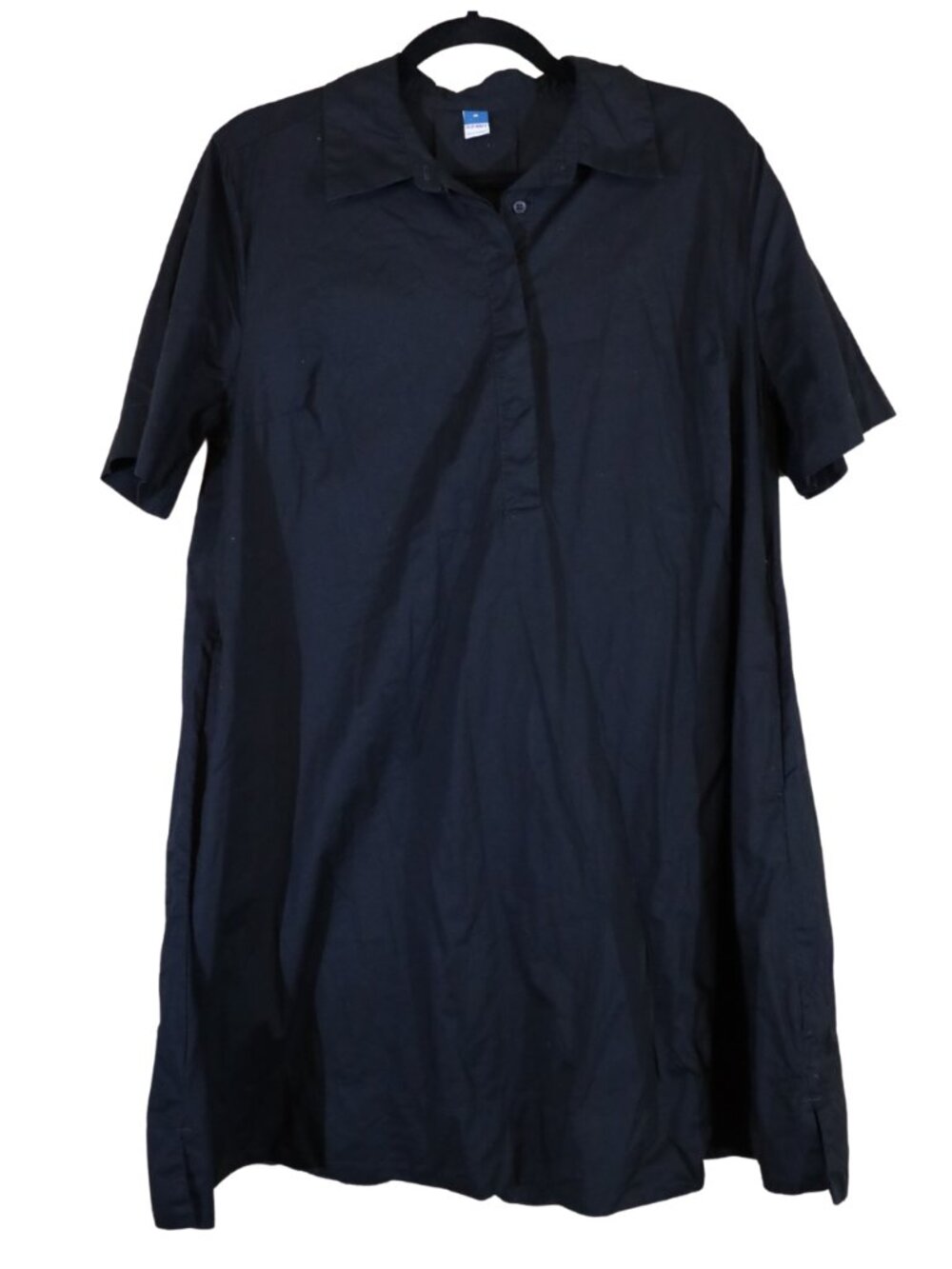 Old Navy Black Short Sleeve A-Line Shirt Dress M Like New